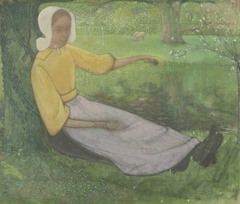 Woman of Huizen sitting under a Tree by Richard Roland Holst
