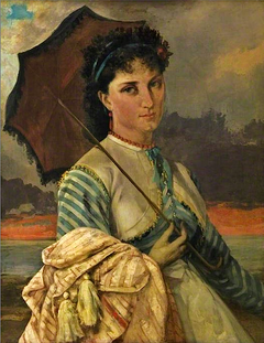 Woman with a Parasol, Mademoiselle Aubé de la Holde by Gustave Courbet