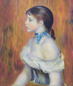 Young Woman with a Blue Choker by Auguste Renoir